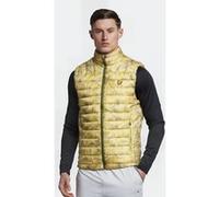 Lyle & Scott Lightweight Quilted Collar Gilet Bay Green Print Taille: M | Vestes sans manches Outlet | Homme | Vert