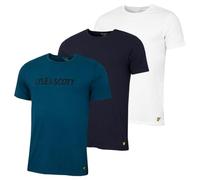 Lyle & Scott Lot 3 t-Shirts Coton mélangé imprimé Homme - Marine/Marine/Blanc- M