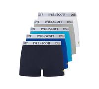 Lyle & Scott Lot de 5 boxers pour homme Bleu paix/blanc Taille S