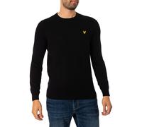 Lyle & Scott Homme Pull Ras du Cou en Coton Mérinos, Jet Black, M