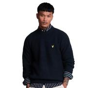Lyle & Scott Pull de Golf à col Rond en Tricot gaufré Homme - Marine foncé - L