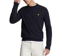 Lyle & Scott Pull Golf à col Rond Laine d'agneau Homme - Marine foncé chiné - M