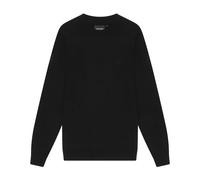 Lyle & Scott - Pull Ras du Cou en Laine Mérinos avec Aigle Tonal - Homme - Pulls - Noir - Taille: L