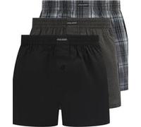 Lyle & Scott Robinson 3 Pack Cotton Boxer Shorts Check/black/stripe Taille: XXL | Sous-vêtements Outlet | Homme | Noir