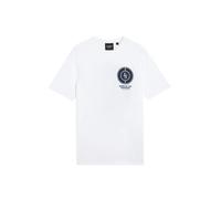 Lyle & Scott T-Shirt beige / bleu marine / blanc, Taille XL