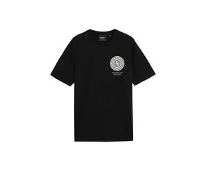 Lyle & Scott T-Shirt 'Born In The Borders' jaune clair / gris basalte / noir / blanc, Taille L
