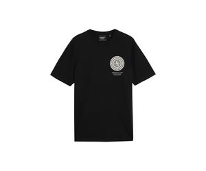 Lyle & Scott T-Shirt 'Born In The Borders' jaune clair / gris basalte / noir / blanc, Taille XXL
