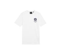 Lyle & Scott T-Shirt 'Legends On The Pitch' bleu foncé / blanc, Taille L