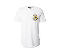 Lyle & Scott T-Shirt 'Sunnies Pool Bar' jaune / rose clair / noir / blanc, Taille XL
