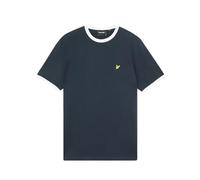 Lyle & Scott T-Shirts Ringer pour Homme - 100% Coton - Qualité supérieure - XS à XXL, W403 Dark Navy/White, L