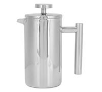 Lylithuif Cafetière à pression française en acier inoxydable double couche portable pour la maison, le camping, les voyages, durable en acier inoxydable 304, grande capacité, facile à (350 ml)
