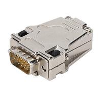 Lylithuif Connecteur série D SUB Ignifuge 15 Broches mâle avec Coque métallique DB15P M 180 soudage Haute fréquence pour l'ingénierie électrique PCB cuivre Alliage de Zinc