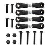 Lylithuif Ensemble de biellettes de Direction 4 pièces Accessoires de Voiture RC durables en métal Noir Ajustement Universel pour pièces de Rechange de Voiture Plate 1/10 RC avec vis et (42-50)