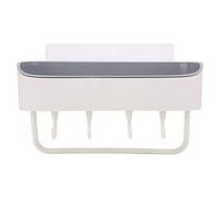 Lylithuif Étagère Murale de Salle de Bain sans poinçon, Support de Rangement pour shampoing, nettoyant pour Le Corps, Accessoires de Rangement, Style Japonais, Installation d'autocollants (Beige)