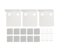 Lylithuif Étagère Murale pour Petites caméras de sécurité, 3 étagères flottantes en Acrylique avec 6 Serre-câbles, 10 Rubans adhésifs étanches, sans perçage, Support Mural pour caméras de (White)