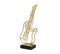 Lylithuif Modèle de violon en fer forgé, ornement élégant, Base en cristal noir, décoration de maison pour salon, entrée, 28x10x6cm