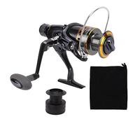 Lylithuif Moulinet de pêche à double frein, roue de pêche à la carpe 7 + 1BB, corps en fil d'aluminium haute résistance pour la pêche en eau douce, plastiques techniques en acier inoxydable