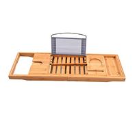Lylithuif Plateau de Baignoire en Bambou rétractable et Robuste, Support de Bain Large et réglable pour salles de Bains, Salons de beauté, hôtels, familles d'accueil, étanche et, 69,5 x