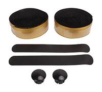 Lylithuif Ruban de guidon de vélo Ruban de guidon de vélo Absorption des chocs souple Sangle antidérapante Motif en fibre de carbone dégradé pour vélos de montagne de route Matériau PU et (Or)