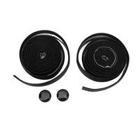 Lylithuif Ruban de guidon en silicone, épais, absorbant les chocs, antidérapant, absorbant la transpiration et résistant aux salissures, avec embouts, pour vélo de route et VTT. (Noir avec bas noir)