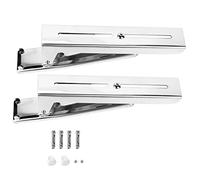 Lylithuif Support de Four à -Ondes en Acier Inoxydable, étagère Murale réglable et Pliable pour la Cuisine, Gain de Place, Argent, capacité de Charge de 35 kg