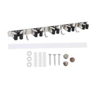 Lylithuif Support Mural pour vadrouille et Balai, Organisateur de Balai Robuste en Acier Inoxydable 304 avec 5 Fentes et 4 Crochets pour Garage, buanderie, Placard, Solution d'économie