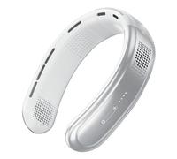 Lylithuif Ventilateur de cou rechargeable par USB, silencieux, à cinq cœurs, puissant, mains libres, réglable, portable, pour sports de plein air, activités d'été, matériau ABS, poids 600 g (Blanche)