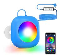 LyLmLe 20W Eclairage Piscine LED sans fil, 12V Lumières Piscine Submersible avec Contrôle APP, Dimmable, IP68 Étanchéité Lampe Magnétiques avec 8m Câble pour Piscine Hors Sol
