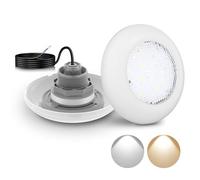 LyLmLe Lampe LED Piscine Vissable avec Filetage 2", 12W Projecteur Piscine 2 Couleur Commutables Blanc 3000K & 6000K, Ø190mm, 12V AC Éclairage Lampe pour Piscines Hors-Sol en Acier
