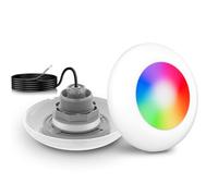 LyLmLe Lampe LED Piscine Vissable avec Filetage 2", 15W Projecteur Piscine RGB Multicolore Contrôle Sync, Ø190mm, 12V AC Éclairage Lampe pour Piscines Hors-Sol en Acier, Sans Unité de Contrôle