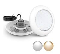 LyLmLe Lampe LED Piscine Vissable avec Filetage 2", 18W Projecteur Piscine 2 Couleurs Commutables Blanc 3000K & 6000K, Ø242mm, 12V AC Éclairage Lampe pour Piscines Hors-Sol en Acier