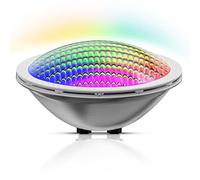 LyLmLe LED Piscine PAR56, 30W Projecteur Piscine 316L Acier inoxydable RGB Multicolore Lumière LED Spot Synchrone,Angle de faisceau 120°, IP68 Etanche, AC 12V Aucun Contrôleur