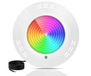 LyLmLe Projecteur Piscine LED Remplie de Résine, 35W Lampe Piscine extra-plats RGB Multicolore Submersible, Angle de faisceau 140°, IP68 étanche 12V AC Ampoule LED Piscines, Interrupteur On/Off