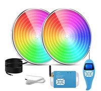 LyLmLe Projecteur Piscine LED Remplie de Résine, 35W Lampe Piscine PAR56 RGB Dimmable Multicolore Synchroniseur Externe avec Télécommande, Angle de Faisceau 140°, IP68 étanche, 12V AC, Lot de 2