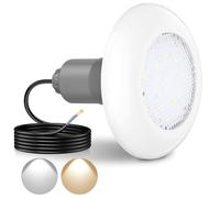 LyLmLe Projecteur Piscine LED Vissable avec Filetage 2", 12W Lampe Piscine Commutables Blanc 3000K & 6000K, Ø190mm, 12V AC Ampoule Piscines pour Préfabriquées Fibre, Hors-Sol Bois, Piscines Acier