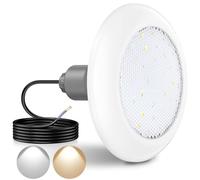LyLmLe Projecteur Piscine LED Vissable avec Filetage 2", 18W Lampe Piscine Commutables Blanc 3000K & 6000K, Ø242mm, 12V AC Ampoule Piscines pour Préfabriquées Fibre Polyester, Hors-Sol Bois Acier