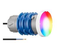 LyLmLe Projecteur Piscine Vissable avec Filetage 1" 1/2, 6W RGB LED Piscine Multicolore Contrôle Synchronisé, Ø49mm, 12V AC Lampe Piscines Couleur pour Piscines SPA Escaliers, Sans Unité de Contrôle