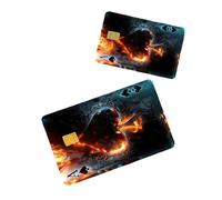 LYLSDSB Lot de 2 autocollants pour cartes de crédit mignons Poker Spade A - Étanche - Amusant - Pour la plupart des métro transports clés cartes bancaires - Autocollant de peau de dessin animé