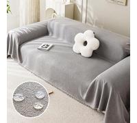 LYLSSSDH Plaid Canape Grande Taille Crème, Impermeable Chat Anti Griffe Couverture Canape Universelle 1 2 3 4 Places Angle Décorative Housse de Canapé Idéal comme Jeté de Canapé ou Couvre-Lit, Gri