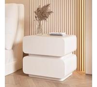 LYLXSF Côté D, Table de Chevet de Rangement avec 2 tiroirs, Armoire de Chevet à la crème FRCH, Design entièrement en Sol, pour Le Salon, Chambre (Gris foncé 45 cm / 17,7 Pouces)
