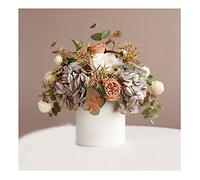 LYLXSF Fleurs artificielles Simulation Fleur Hortensia en Pot Hortensia Tulip Rose Bouquet Fausse Fleur Holding Flower Shooting Accessoires adaptés à la Table à Manger du Salon