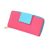 LYLXSF Mes Dames Portefeuille PU Leather Contorade Long Portefeuille Loues Loues Courettes Cousue à glissière Boucle de Boucle (B, Taille Unique)