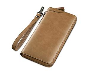 LYLXSF M's's Leather Zip Coin Hands Hands Multi-Card Halder Purse Pourse Portage Long Wallet Embrayage