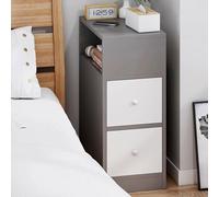 LYLXSF Nightstand, Mini-Petit casier Ultra-Narrow D Table d'appoint de Table avec 2 tiroirs et étagère OP Easy Assembly pour Le Salon de Chambre à Coucher