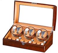 LYLXSF Regarder la boîte en Enrouleur pour 6 Montres automatiques + 7 Rangement à Moteur Silencieux Moteur en Bois de Piano Peinture extérieure de Grande capacité Accessoires, f,