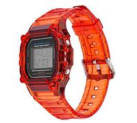 LYLXSF TPU Resin Case Watch Sangle pour G-Shock DW-5600 GW-M5610 M5600 GLX-5600 Refit Remplacement Band Accessoires (couleur: rouge, taille: 5600)