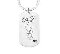 Lyly'S Porte-clé personnalisé Arbre de Vie - Gravure 1-4 prénoms enfants & message - Acier inoxydable - Cadeau fête des Pères - Pochette offerte (1 enfant)