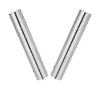 LYLYWOW Porte-diplôme métallique cylindrique 30 cm en acier inoxydable, tube à documents argenté, 2 pièces, pour certificats et parchemins, bureau et maison