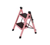 LYMGRZ Drabiny składane, Step Stool Home Folding, Kitchen Balcony Ladders Easy to Store Portable 2 Ladder/Black/40X48X58.5Cm(Pink)
