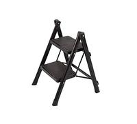 LYMGRZ Drabiny składane, Step Stool Home Folding, Kitchen Balcony Ladders Easy to Store Portable 2 Ladder/Black/40X48X58.5Cm(Black)